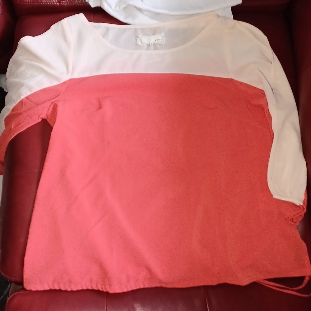 Two Tone Split Sleeve Blouse